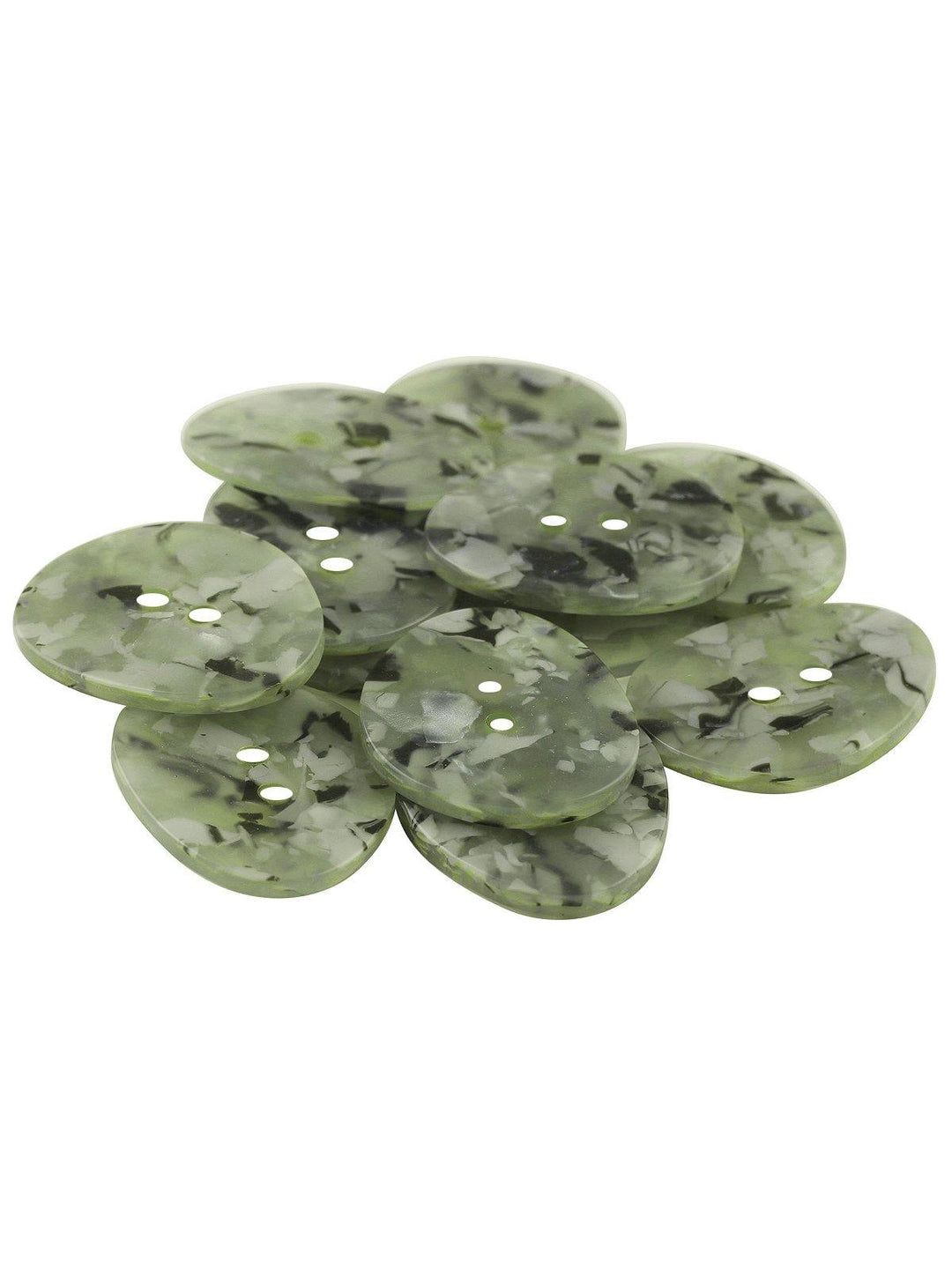 Uneven Circle Natural Colour 2-Hole Flat Acrylic Button - Jhonea Accessories