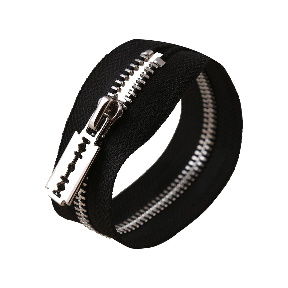 #5 Funky Shiny Silver Closed-End Metal Zipper with Blade Runner