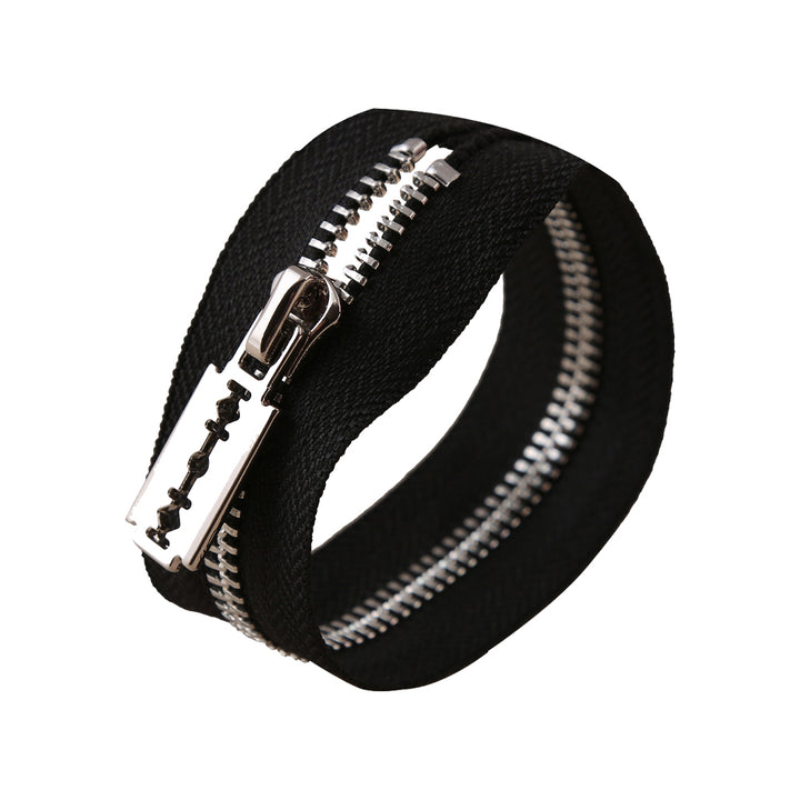 #5 Funky Shiny Silver Closed-End Metal Zipper with Blade Runner