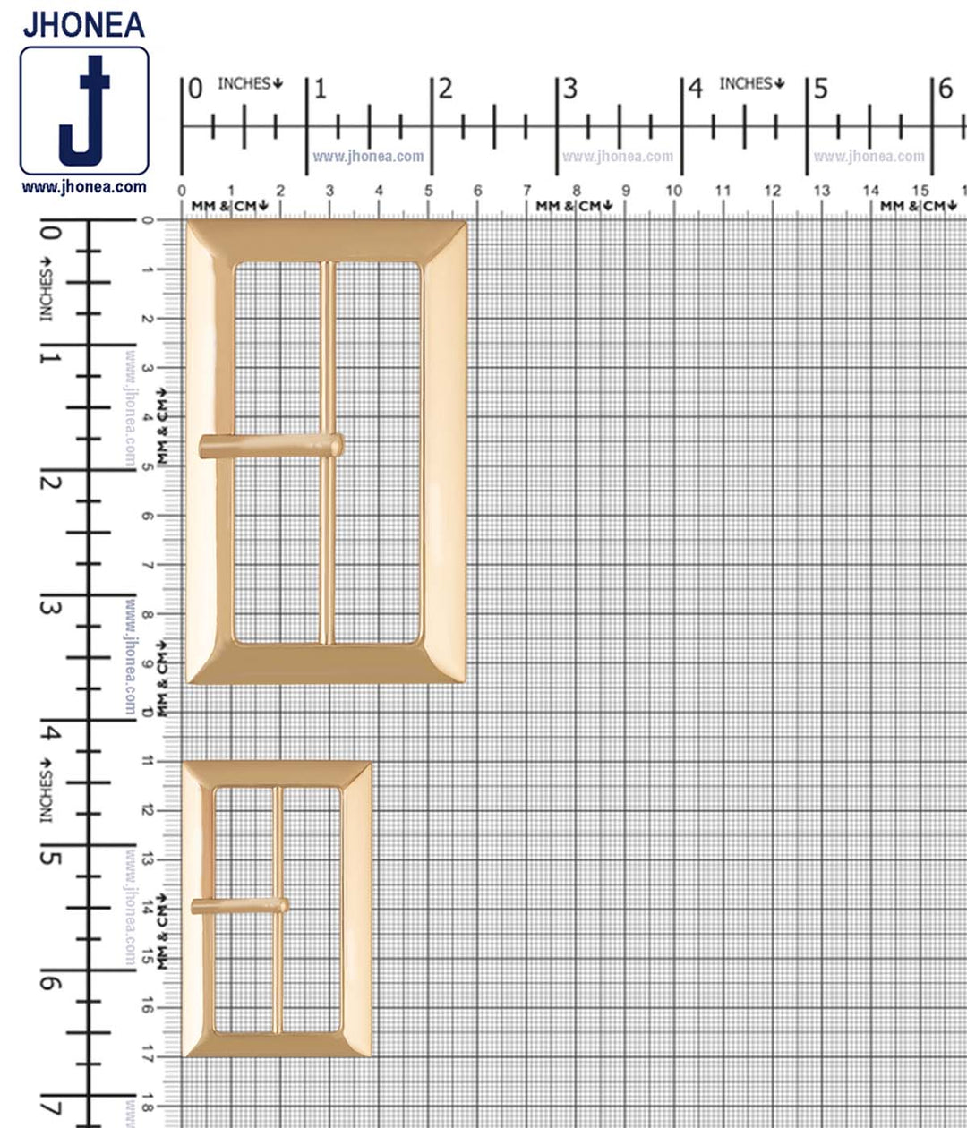 Big Size 80's Style Shiny Gold Prong Belt Buckle