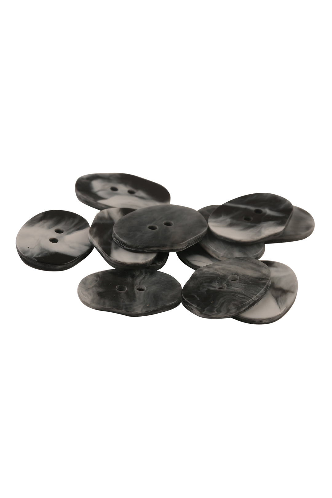 Uneven Shaped Natural Colour 2-Hole Flat Acrylic Button