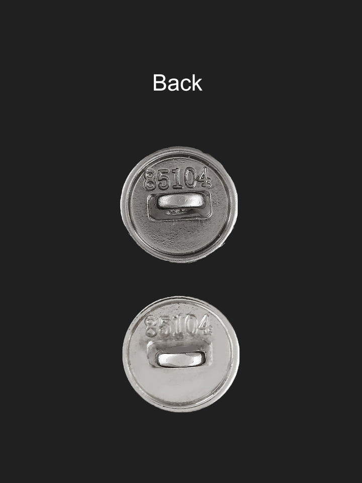 Shiny Silver & Matte Silver Round Shape Pearl Button
