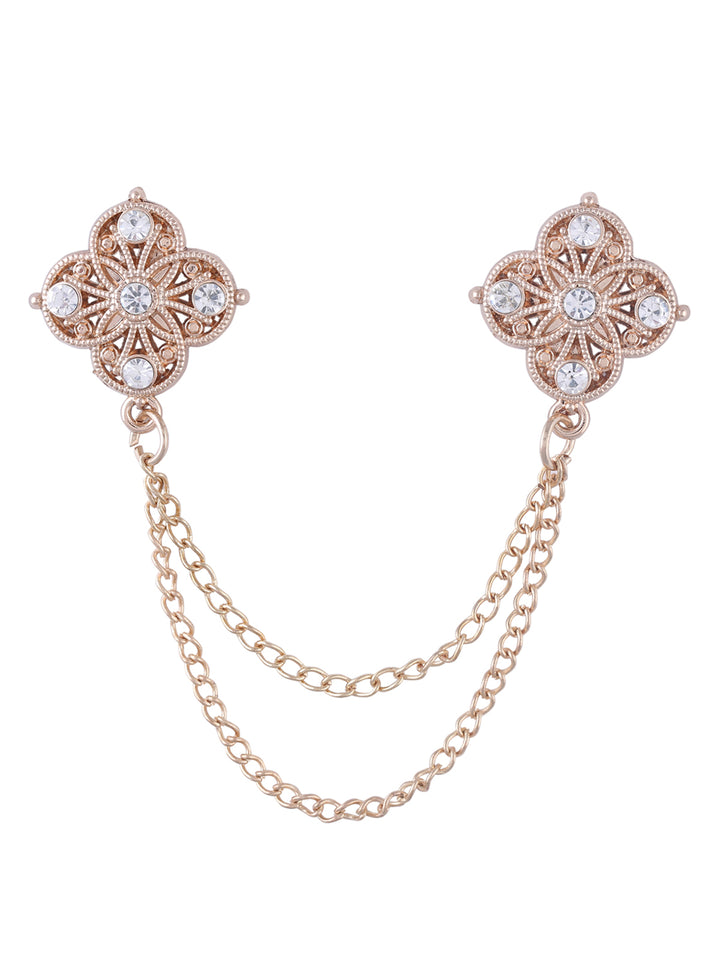 Traditional Double Chain Hanging Flower Brooch