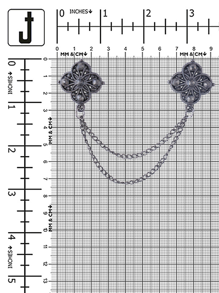 Traditional Double Chain Hanging Flower Brooch