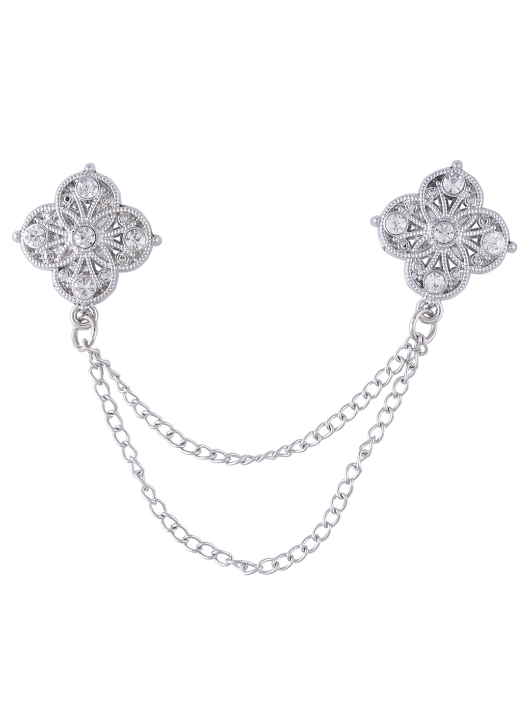 Traditional Double Chain Hanging Flower Brooch