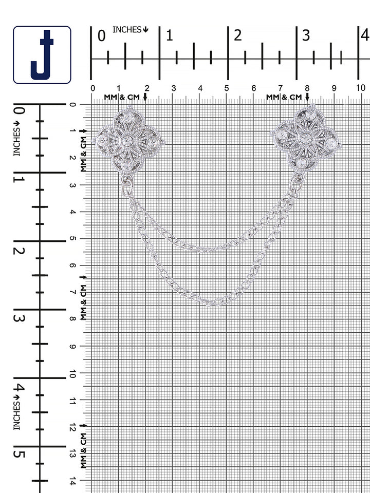 Traditional Double Chain Hanging Flower Brooch