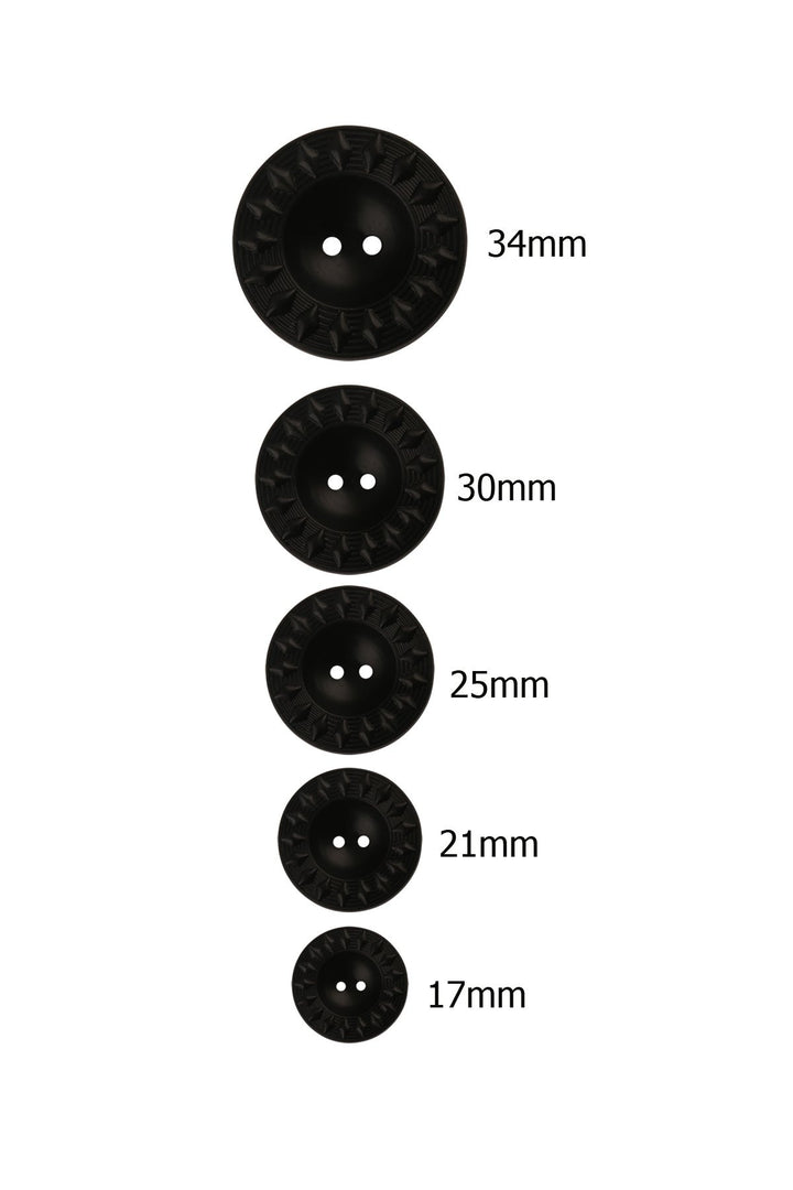 Round Shape Matte Black 2-Hole Hollow ABS Button