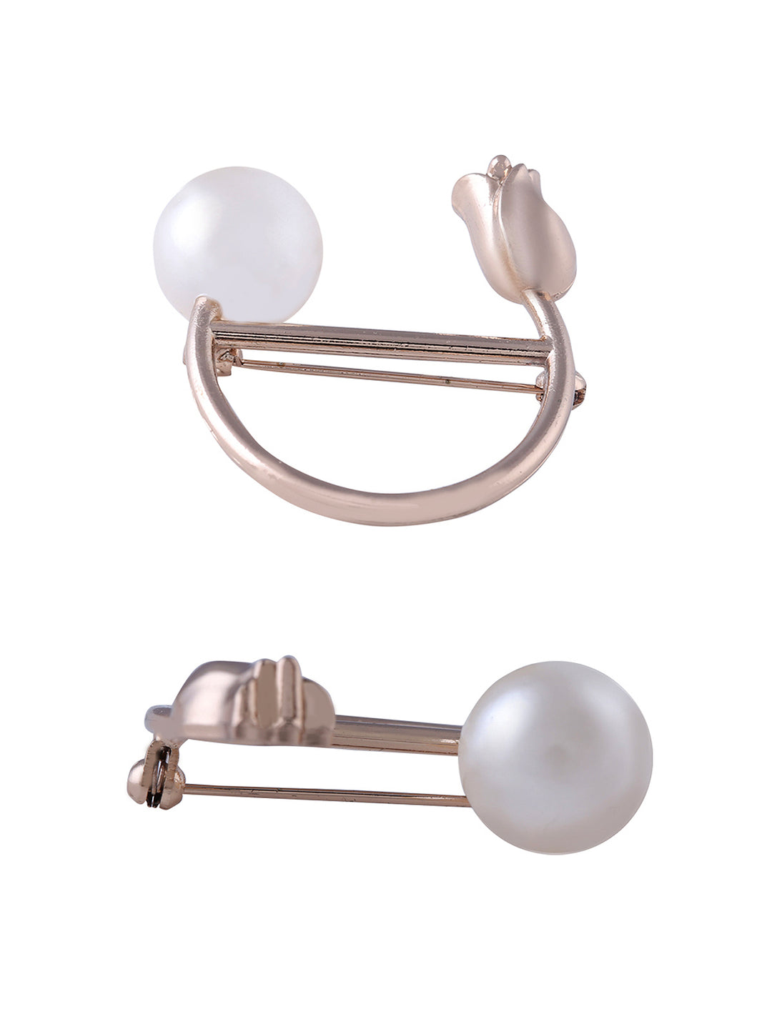 Elegant Fashionable Pearl Rose Flower Fashion Brooch Pin