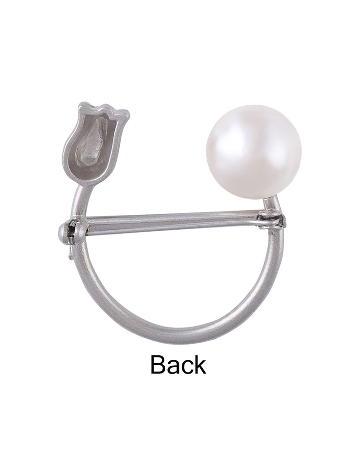 Elegant Fashionable Pearl Rose Flower Fashion Brooch Pin