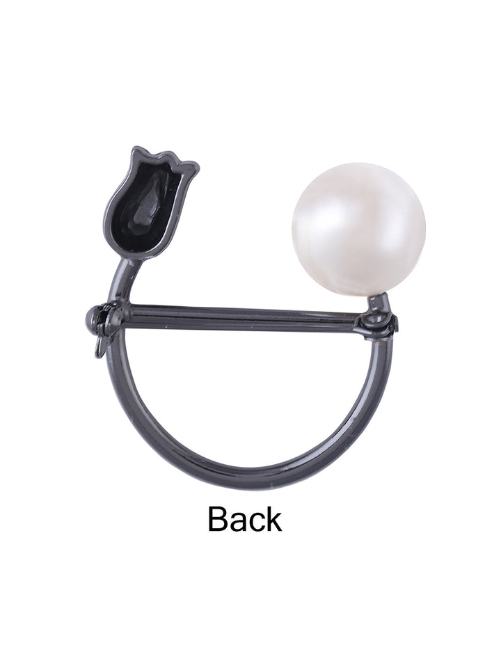 Elegant Fashionable Pearl Rose Flower Fashion Brooch Pin