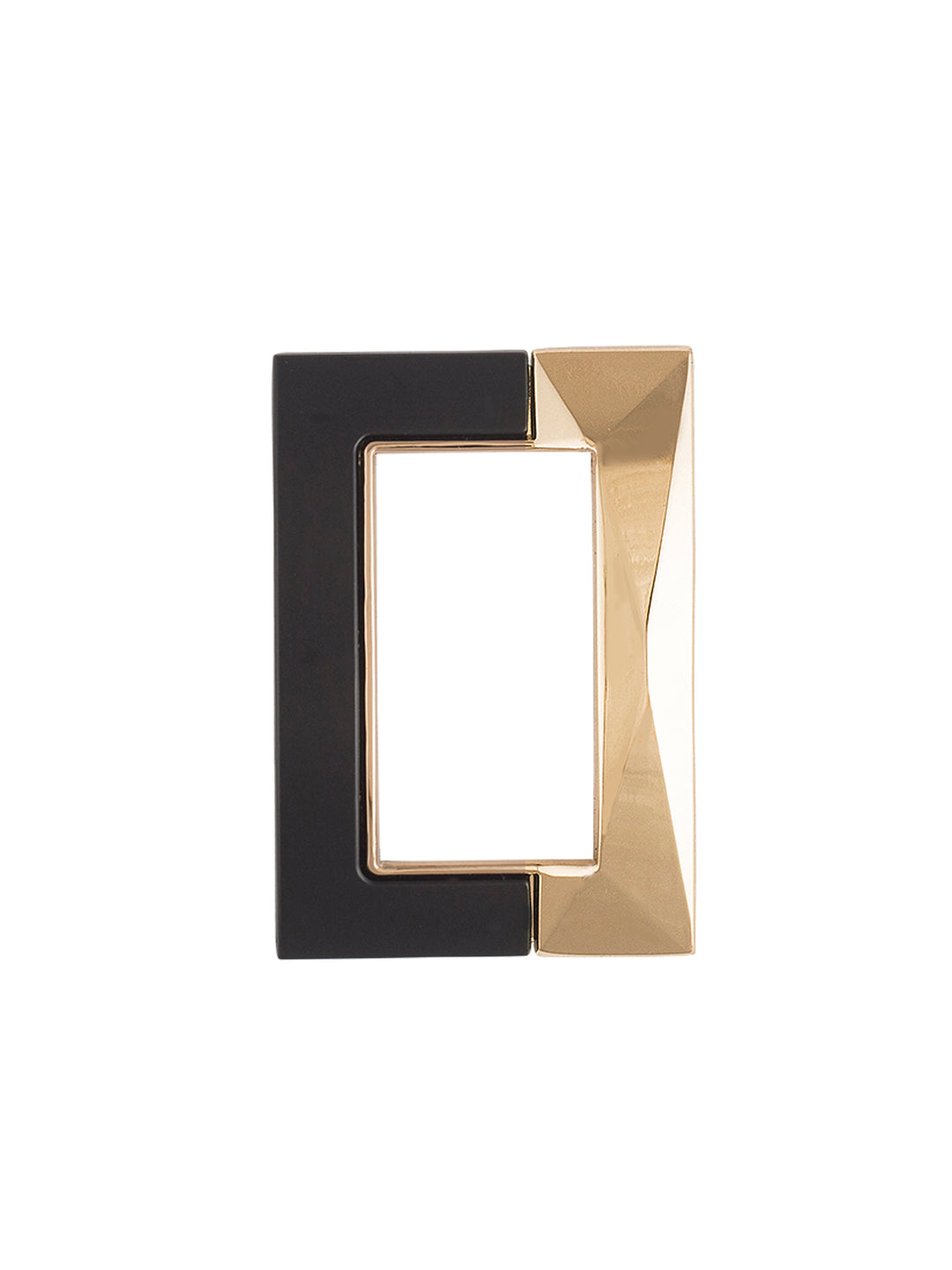 Rectangular Black & Gold Fashionable Buckle Accessory