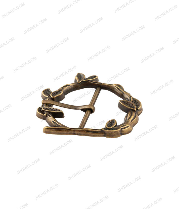 Branches & Leaves Design Designer Prong Belt Buckle