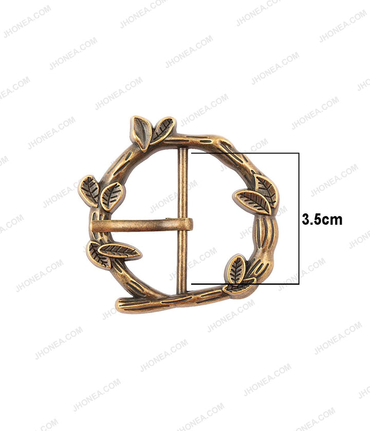 Branches & Leaves Design Designer Prong Belt Buckle