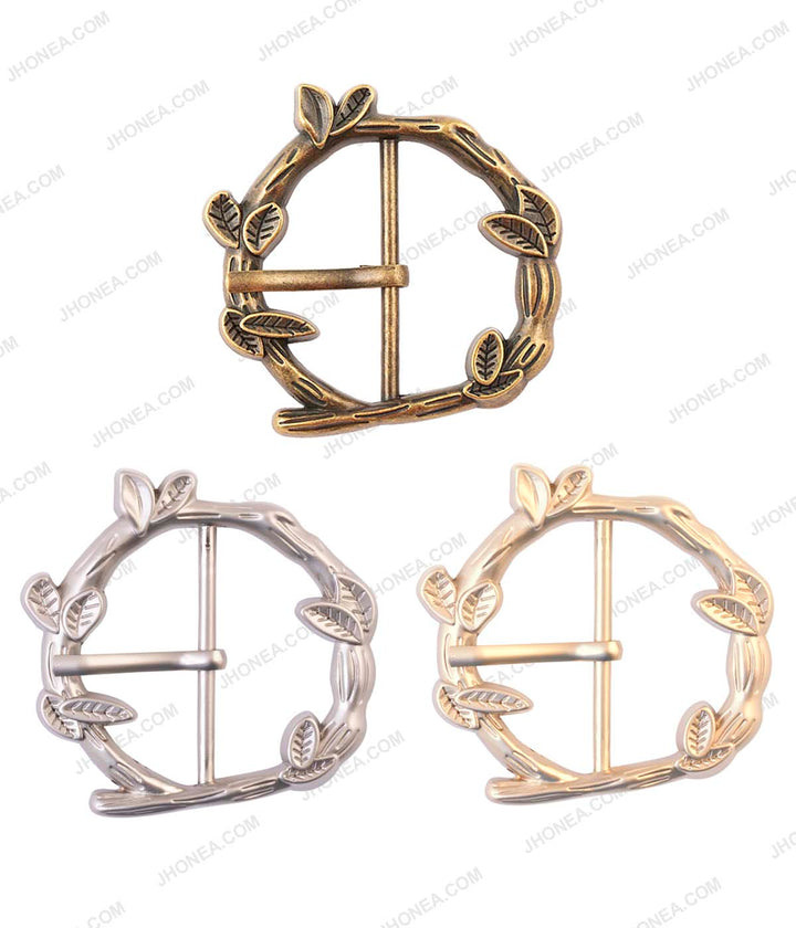 Branches & Leaves Design Designer Prong Belt Buckle