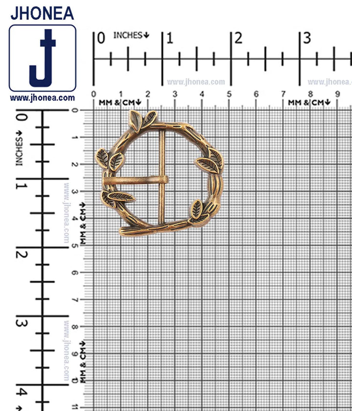 Branches & Leaves Design Designer Prong Belt Buckle