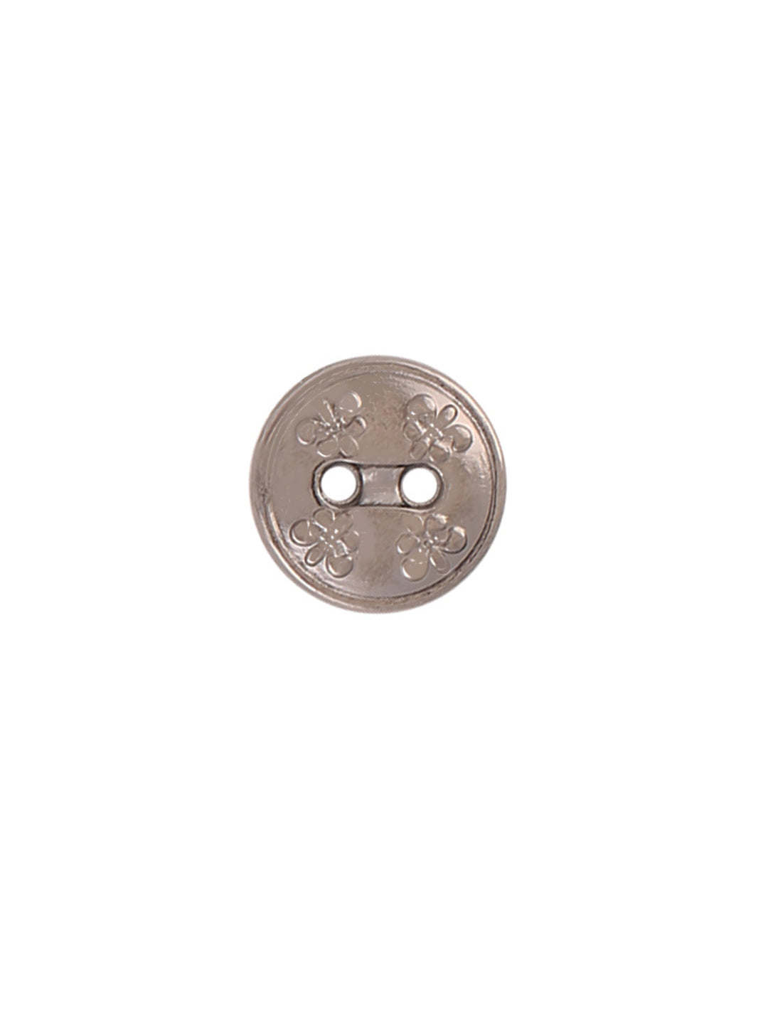 Floral Design Engraved 2-Hole Gunmetal Shirt Button
