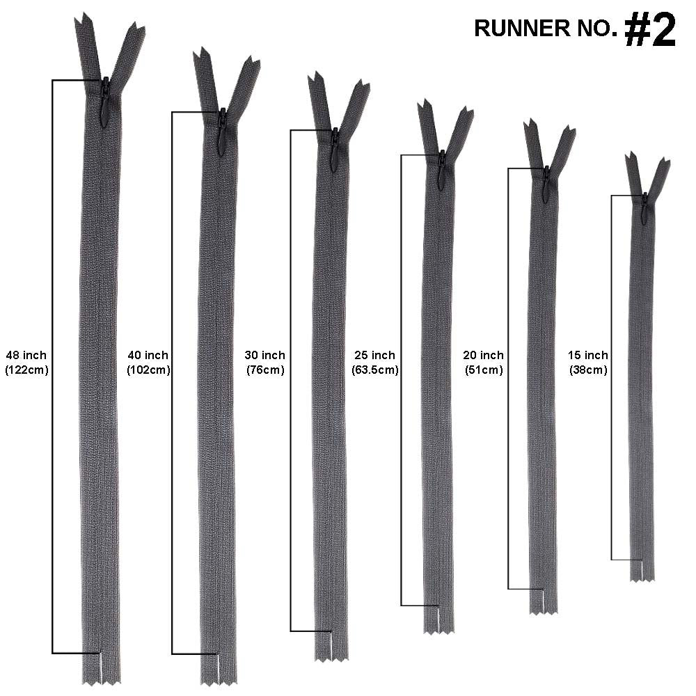 YKK- #2 Tailor's Choice Invisible Concealed Closed-End YKK Zipper in Dark Grey Colour