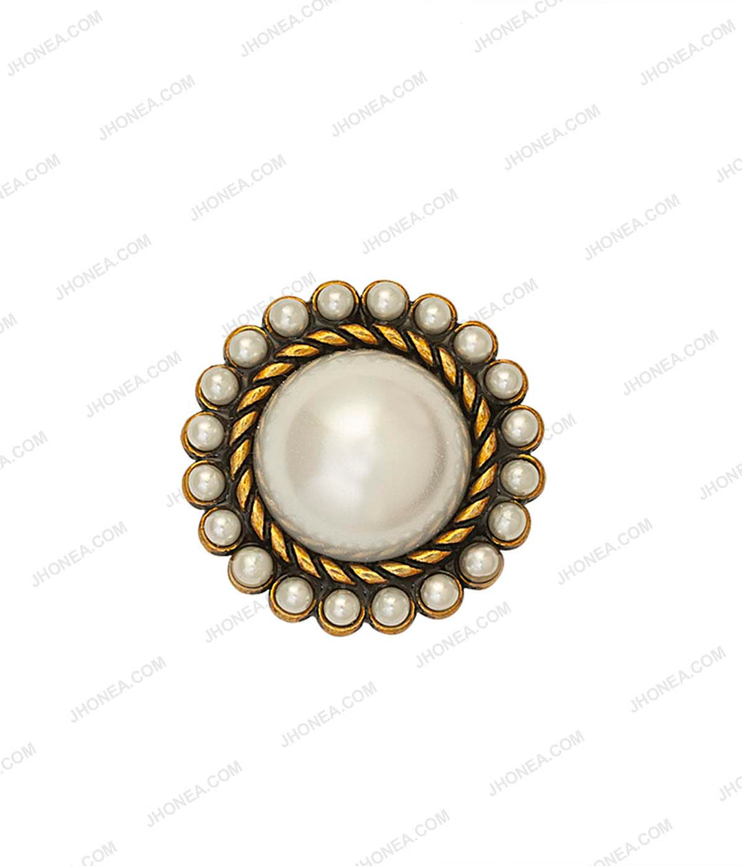Pearl Rim Decorative Metal Pearl Buttons for Traditional Clothing