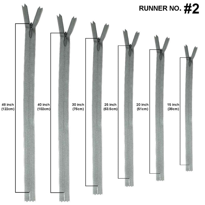 YKK- #2 Tailor's Choice Invisible Concealed Closed-End YKK Zipper in Light Grey Colour