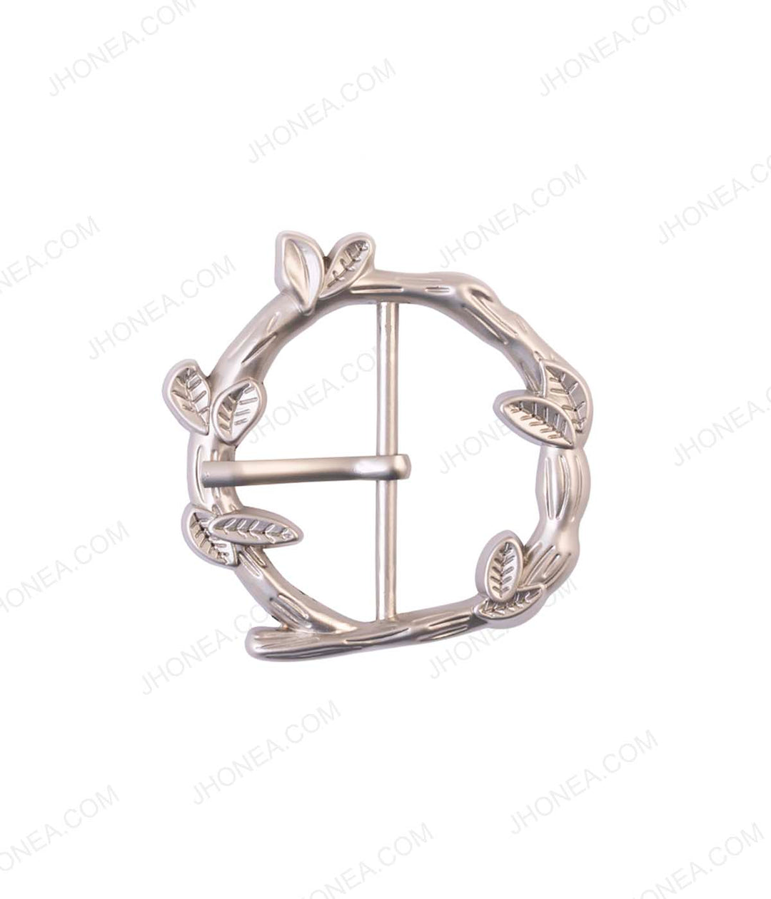 Branches & Leaves Design Matte Silver Colour Designer Prong Belt Buckle