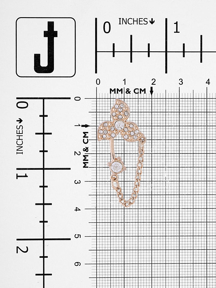 Cute & Sober Golden Diamond Chain Brooch