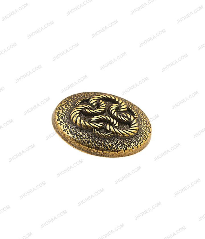 Celtic Design Antique Metal Shank Button for Men's Clothing