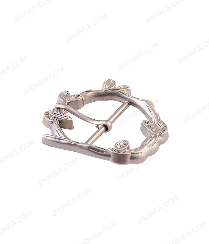 Branches & Leaves Design Designer Prong Belt Buckle