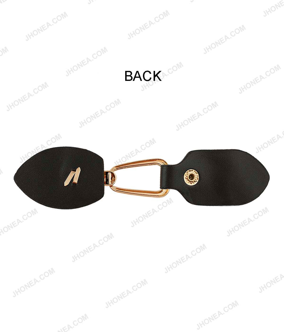 Shiny Gold Diamonds with Black PU Embellishment Clasp for Women