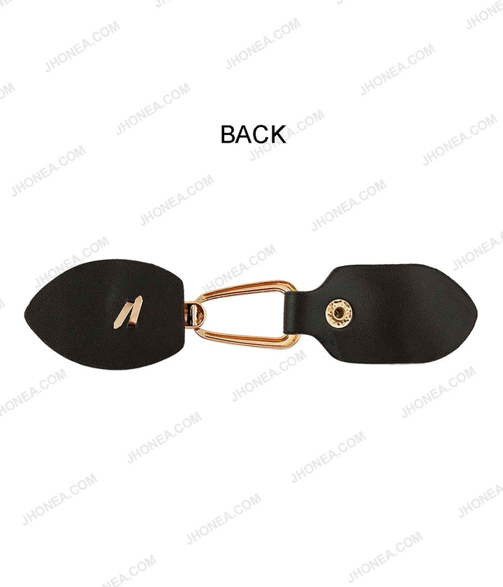 Shiny Gold Diamonds with Black PU Embellishment Clasp for Women