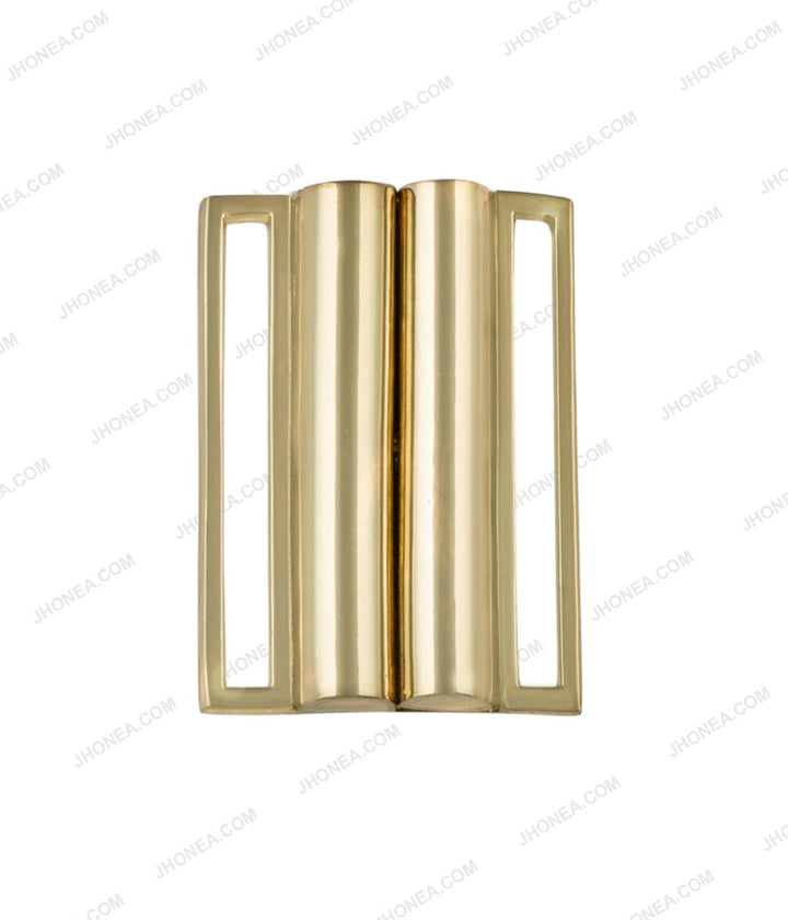Shiny Gold Color 2 Part Easy Open-Close Clasp Belt Buckle