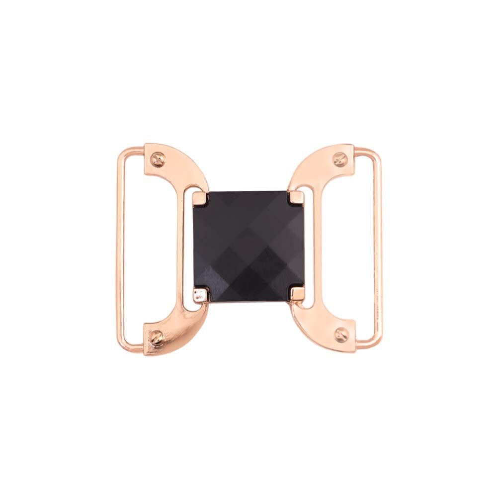 Stylish Shiny Gold with Black Clasp Belt Buckle