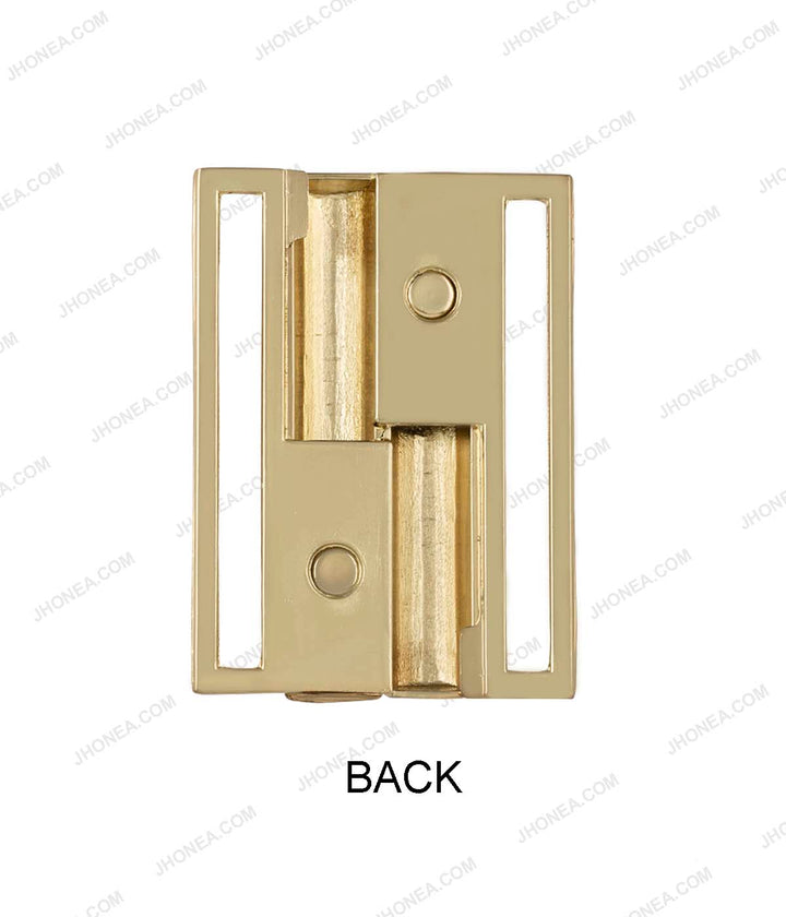 Shiny Gold Color 2 Part Easy Open-Close Clasp Belt Buckle
