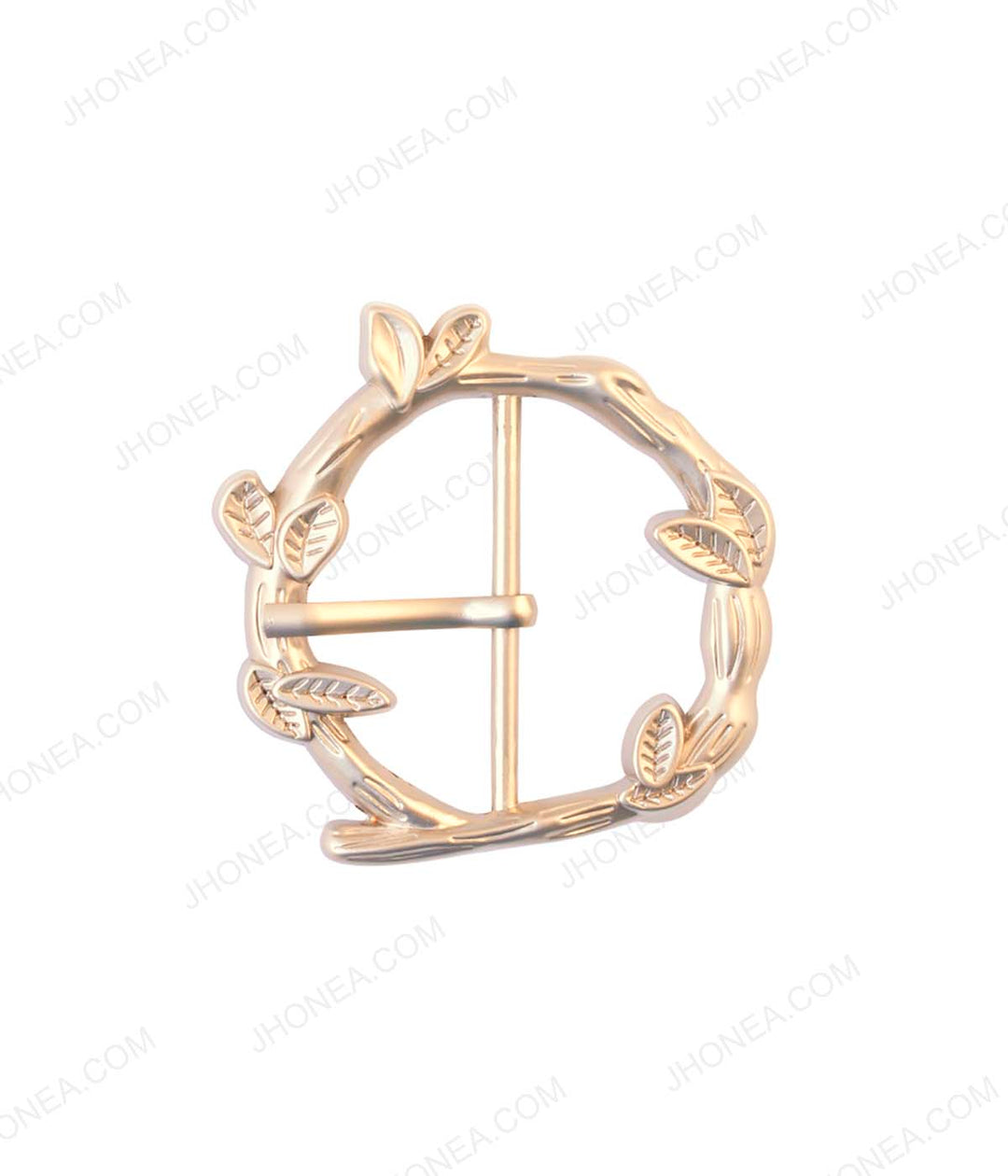 Branches & Leaves Design Matte Gold Colour Designer Prong Belt Buckle