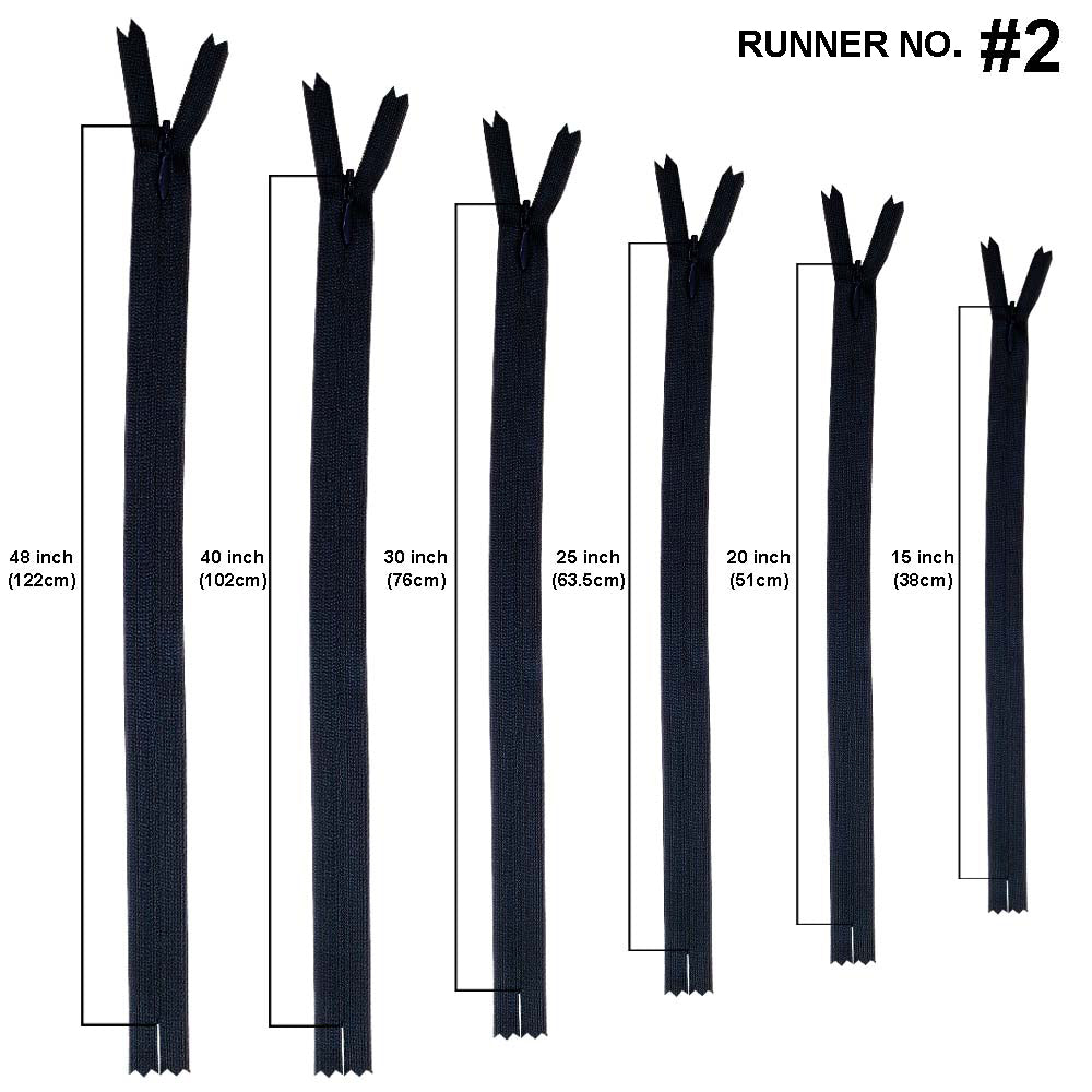 YKK- #2 Tailor's Choice Invisible Concealed Closed-End YKK Zipper in Navy Blue Colour