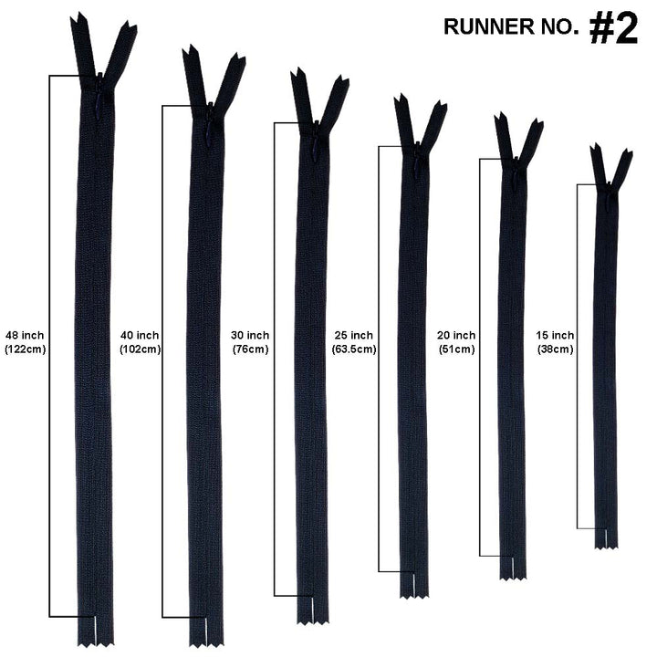 YKK- #2 Tailor's Choice Invisible Concealed Closed-End YKK Zipper in Navy Blue Colour