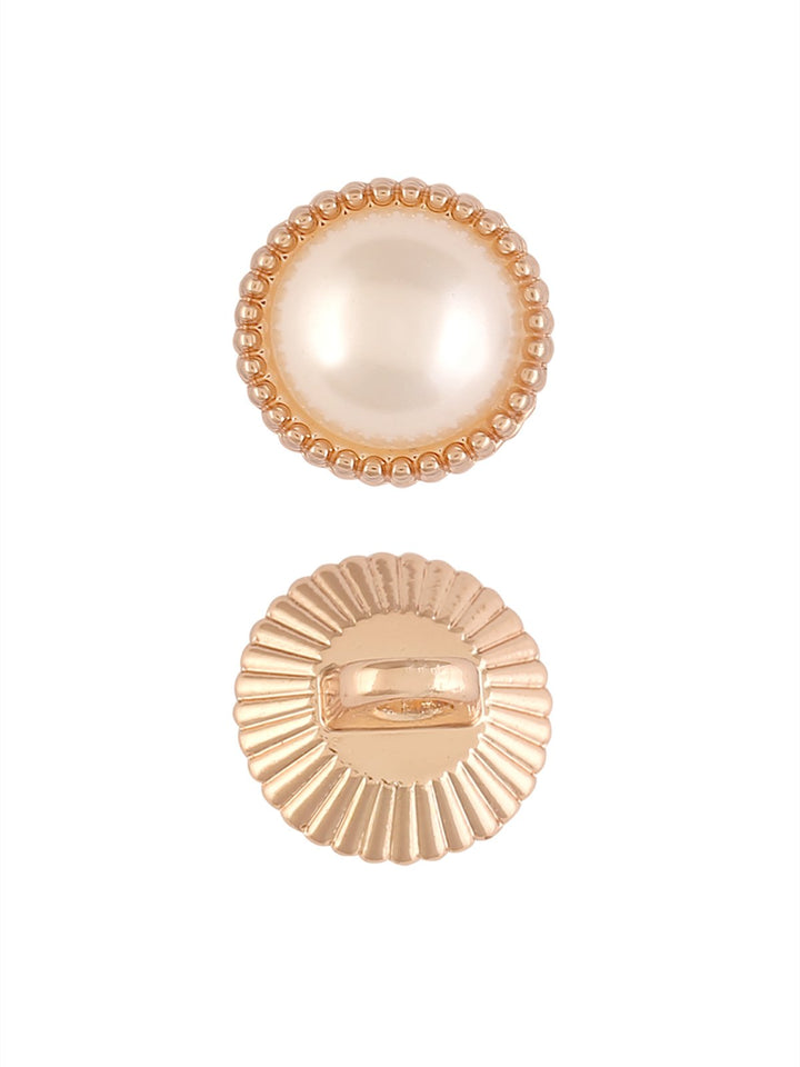 Shiny Gold 10mm (16L) Round Shape Pearl Shank Button