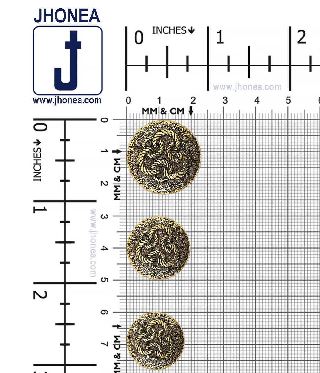 Celtic Design Antique Metal Shank Button for Men's Clothing