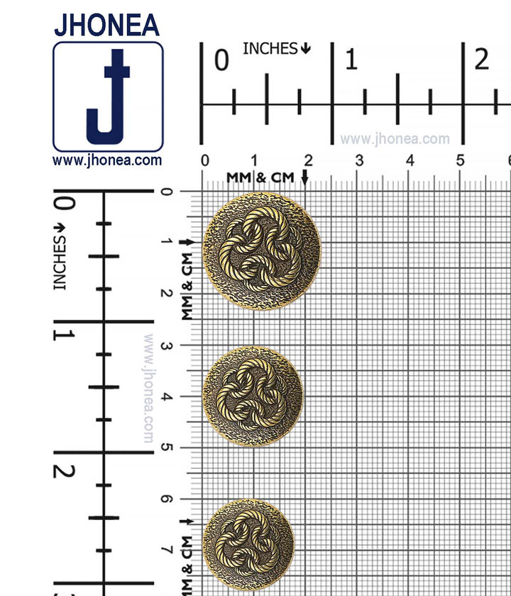 Celtic Design Antique Metal Shank Button for Men's Clothing