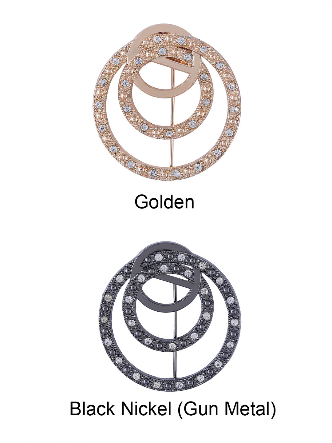 Round Shape Ring Design Decorative Diamond Brooch Pin