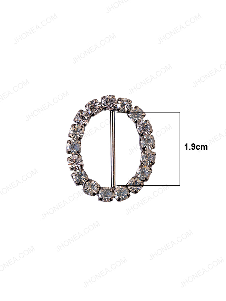 2cm Oval Shape Sparkling Diamond Buckle
