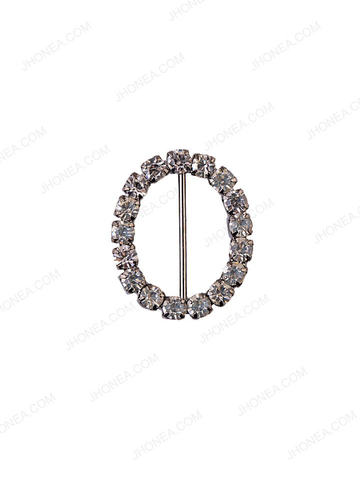 Oval Shape Sparkling Diamond Buckle