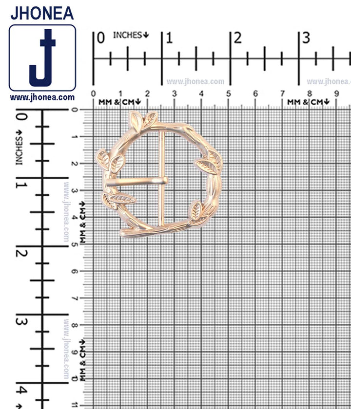 Branches & Leaves Design Designer Prong Belt Buckle