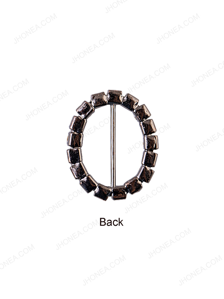 2cm Oval Shape Sparkling Diamond Buckle