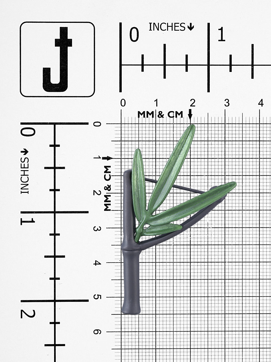 Matte Look Leaf & Stem Enamel Brooch