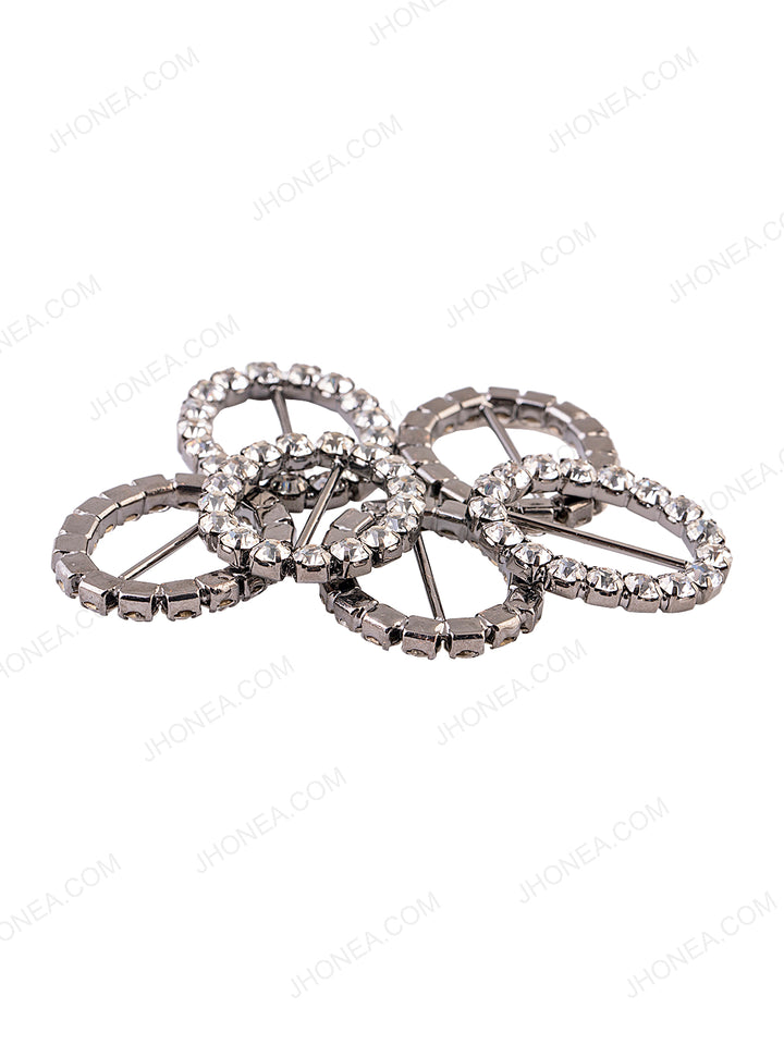 2cm Oval Shape Sparkling Diamond Buckle