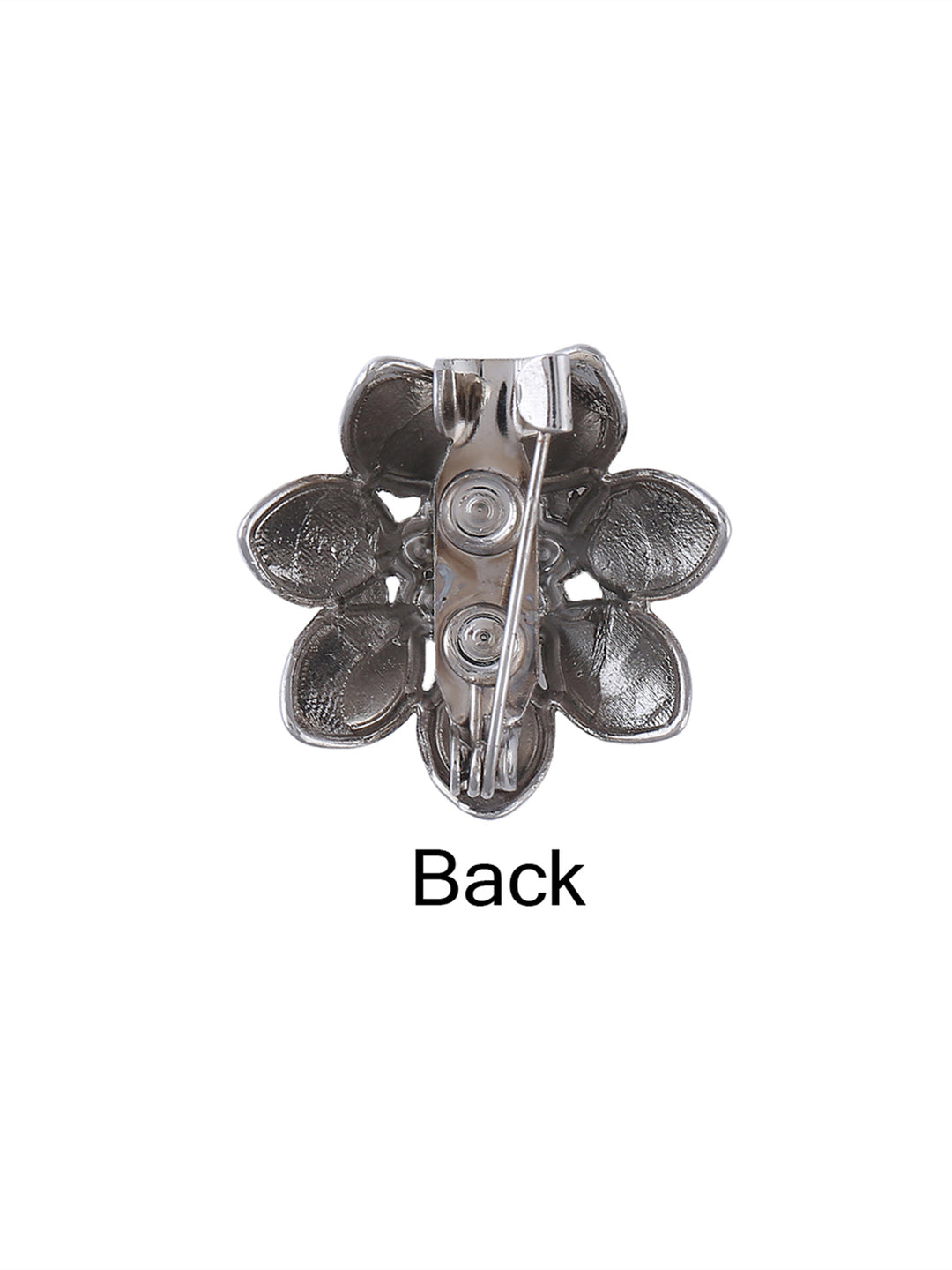 Natural White Beaded Flower Design Brooch