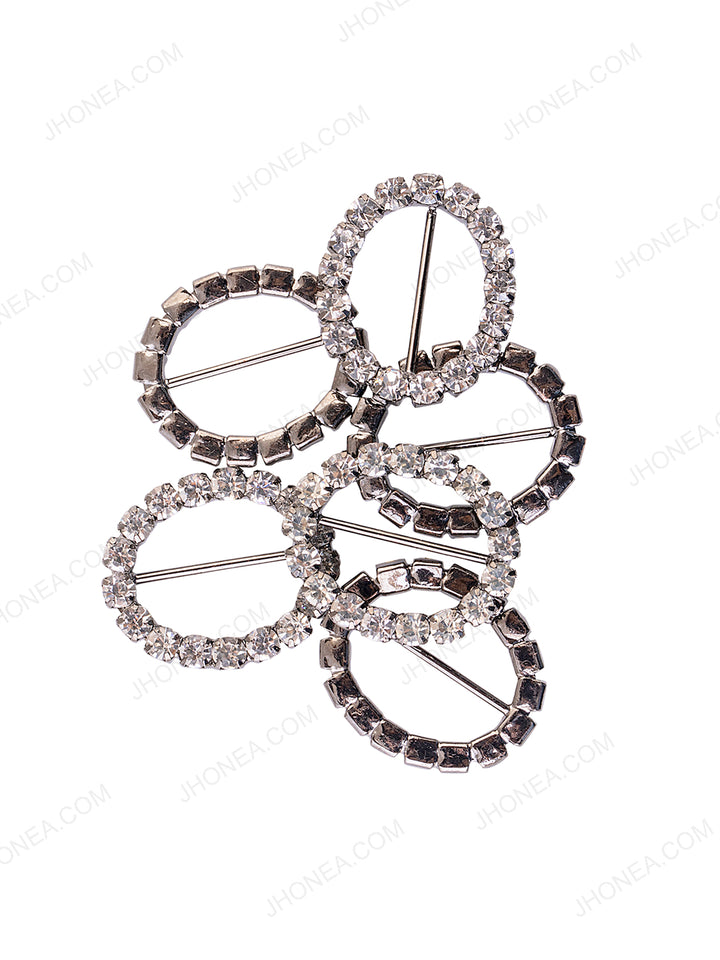 2cm Oval Shape Sparkling Diamond Buckle