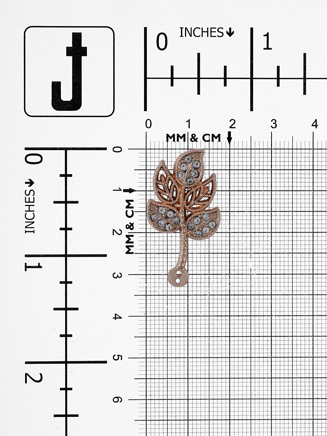 Cute Cut work Diamond Leaf Design Brooch