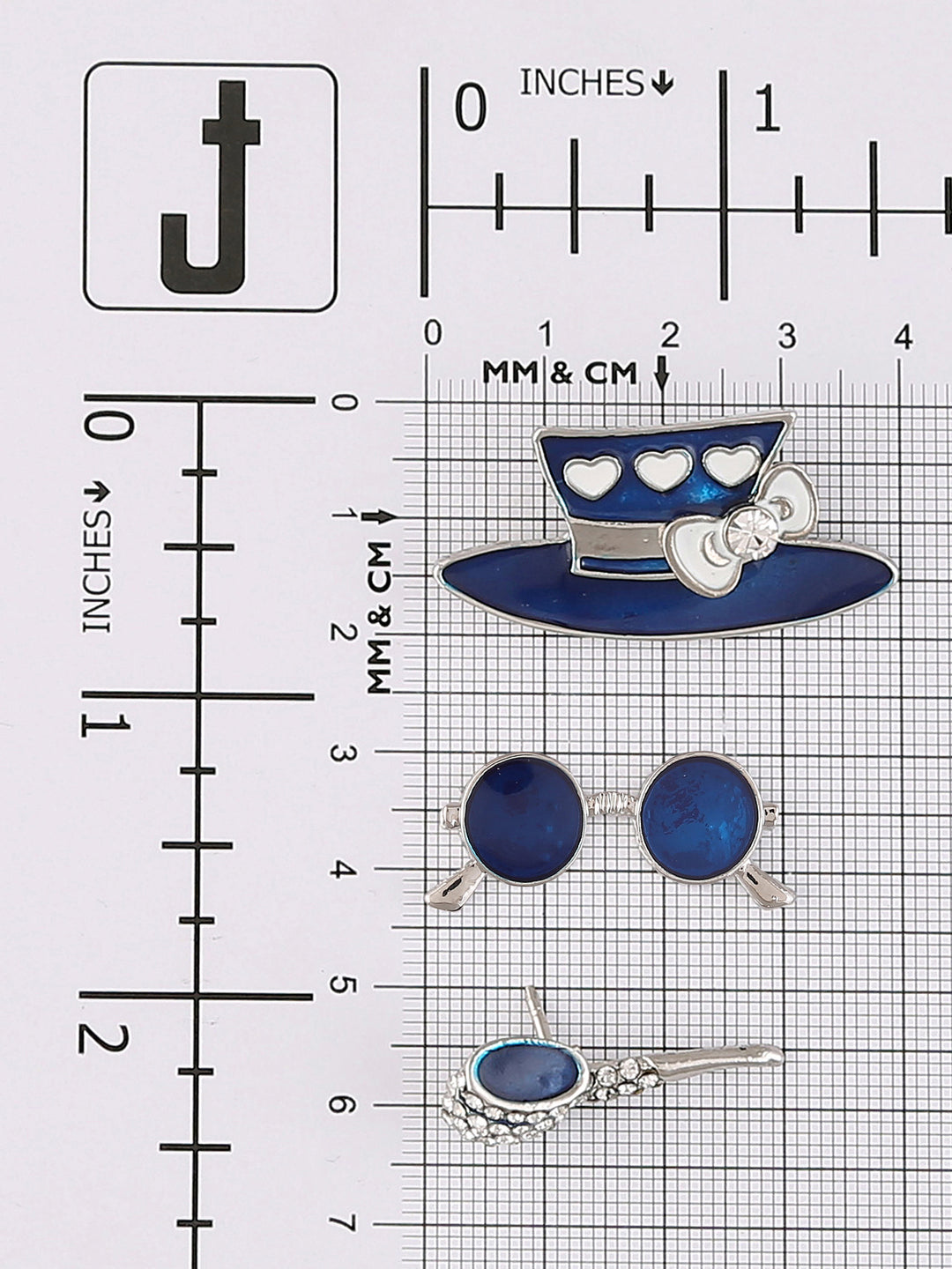 Set of 3 Classic & Stylish Shiny Silver Metal Pin Brooch
