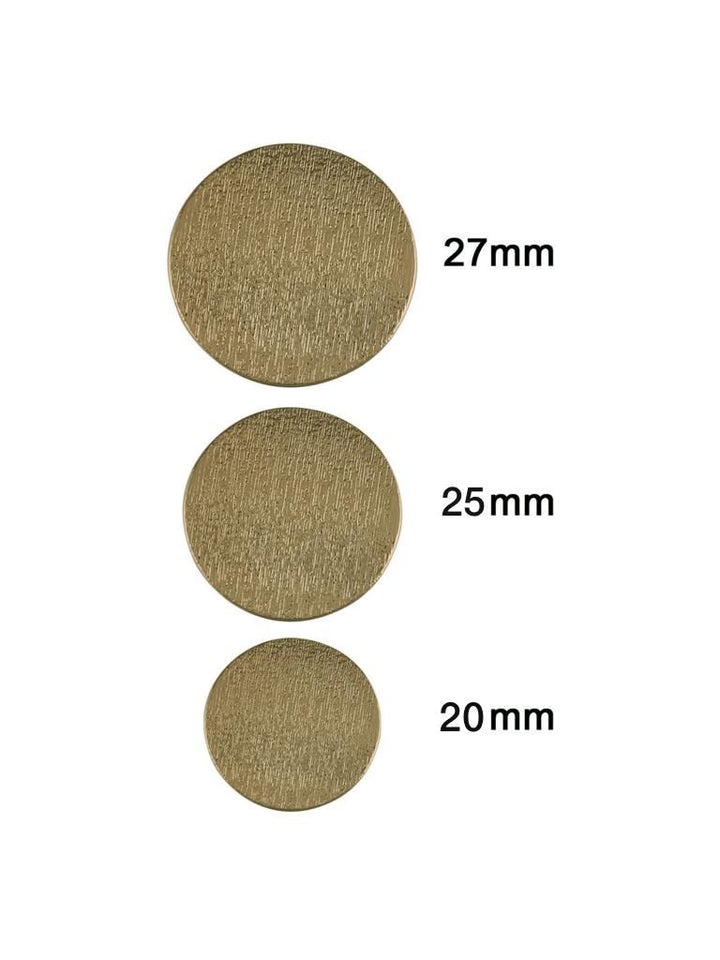 Round Shape Shiny Tea Gold Classic Brush Finish Metal Buttons